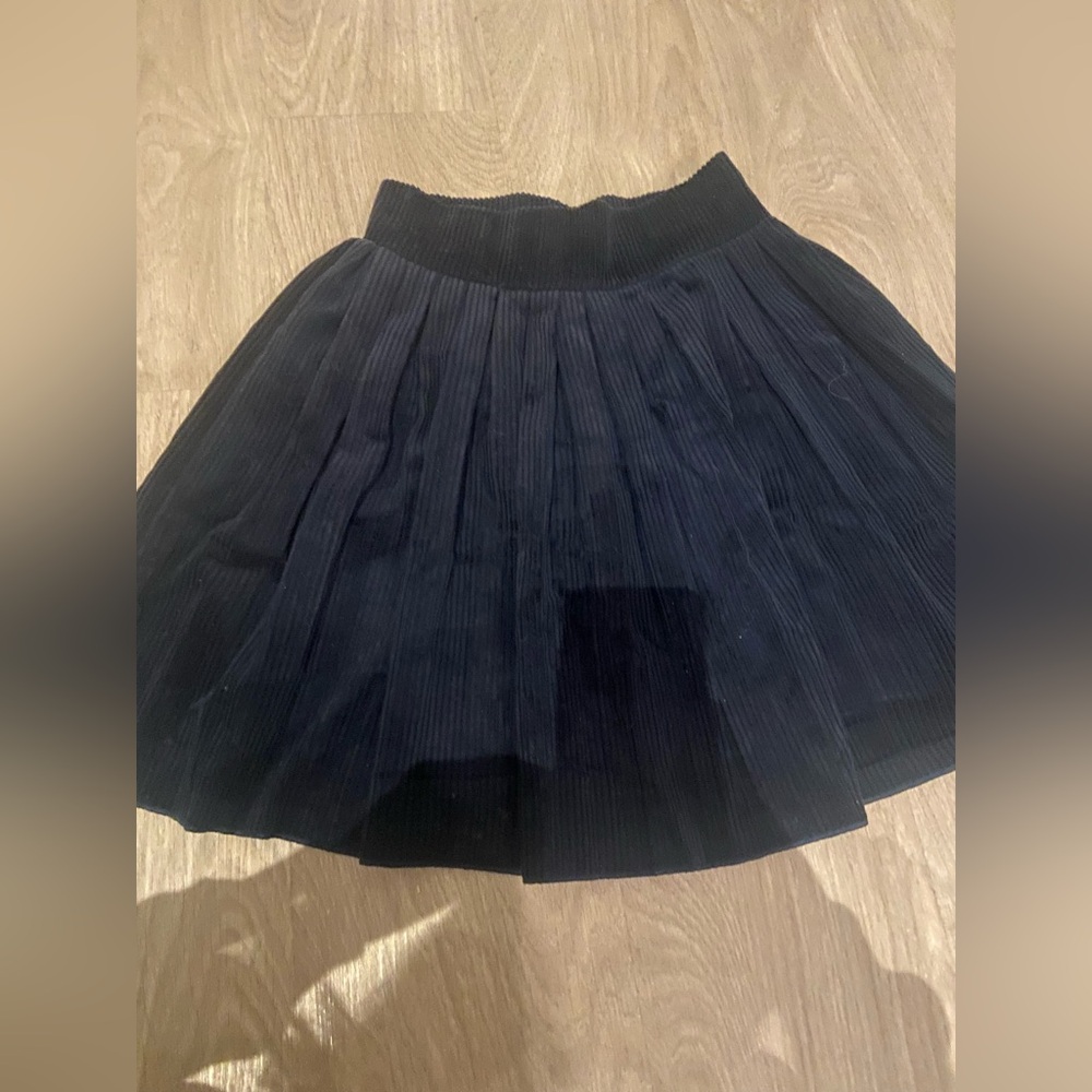 Les Tien Paulina Box Pleated Tennis Skirt in Navy